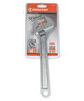 12 Inch Adjustable Wrench With Laser Etched SAE And Metric Scales, Large Knurl For Quick, Smooth Jaw Adjustment, Chrome Finish Carded AC212VS packaging