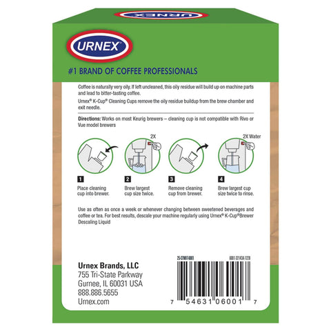 Back view of Five Pack Coffee Machine Cleaning Pods For Keurig 1.0 And 2.0 And All Single Serve Brewers with instructions.