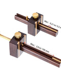 Pro Grade Mortise Gauge For Woodworking, Ebony Marking And Sliding Square Tool with brass screw adjustable head, 6.4 inch