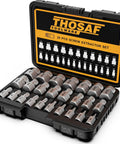 25 Piece Screw Extractor Set With Multispline And Hex Head For Removing Broken Studs Bolts And Screws From One Eighth Inch To Seven Eighths Inch In One Thirty Second Inch Increments A Solid Tools Gift For Handy Men, open case view