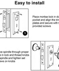 Installation guide for Old School Antique Interior Door Knobs With Mortise Lock Set And Vintage Skeleton Key Handles.