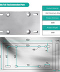Diagram and measurements of spindle tail top connection plate in 6061 aluminum alloy with product specifications