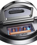 90W USB C Car Charger Fast Charging With PD45W And QC45W Dual Ports Built Tough Metal Cigarette Lighter Adapter close-up