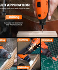Bad Boy 12V Cordless Rotary Tool Featuring 35000RPM Digital Display Engraving wood, cutting, polishing, and grinding tasks.