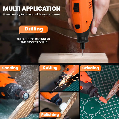 Bad Boy 12V Cordless Rotary Tool Featuring 35000RPM Digital Display Engraving wood, cutting, polishing, and grinding tasks.