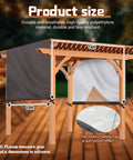 Backyard Friendly Universal Pergola Replacement Canopy For Outdoor Patio And Porch, Waterproof Shade Top Cover, 14 X 10 Ft Coffee Brown