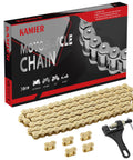 Kamier 420 drive chain, gold, 102 links with chain breaker tool and spare links
