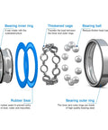 Exploded view of components in 26 Piece Steel Sealed Ball Bearing Kit For Arrma Big Rock Typhon Granite Senton 1/10 RC Trucks.