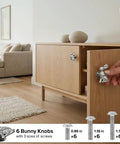 Hand installing Six Pack Bunny Silver Animal Cabinet Knobs For Cabinets Dressers And Closets, Crystal Accented Drawers Pulls
