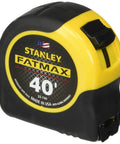 Dual Pack 40 Foot Tape Measure With Extended Reach And One Thirty Second Inch Precision For Builders Renovators Outdoor Projects And DIY Enthusiasts For Reliable Readouts, showing yellow and black case with American flag.