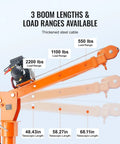 Electric Pickup Truck Crane With 6000 Lb Winch 12V Bed Mounted Folding Jib Hoist Steel Construction 360 Degree Swivel