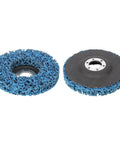 Pair of Five Piece Poly Strip Abrasive Disc Set For Angle Grinder Rust And Paint Removal, Blue Nylon Cleaning Wheel