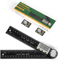 Heavy Duty Digital Protractor And Angle Finder With Bright LCD Screen, 7 inch ruler, batteries included, ideal for woodworking.