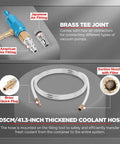 Brass connectors and thickened coolant hose in the No Sweat Universal Coolant Vacuum Refill Kit For Cars With Super Long Hose.