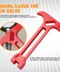 4 In 1 Emergency Tool Quick Gas And Water Shut Off Wrench, Non Sparking Pry Bar, Earthquake Survival Gear, Vibrant Red