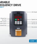 Variable Frequency Drive 220V 3KW 4HP Inverter with labeled functions for CNC spindle motor speed control