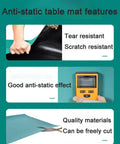 Features of ESD Safe Rubber Mat For Electronics Workstations, Oil And Heat Resistant, 2mm Thick, 0.7x10 Meter Roll