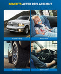 PHILTOP 10-piece suspension kit components for VW/Audi cars; collage shows a car, a child in car seat, a tire, and a driver