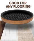 Round 3 Point 5 Inch Felt Furniture Sliders Set 12 Pcs Upgraded Groove Design Reusable Moving Pads For Heavy Beds And Couches On Hardwood Floors Easy Glide For Quick Move Your Stuff And Safe Transport Without Scratches, shown on multiple flooring types.
