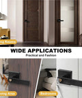 12 Pack Black Passage Door Levers With Square Panel Modern Interior Door Handles for hallways and bathrooms daily use