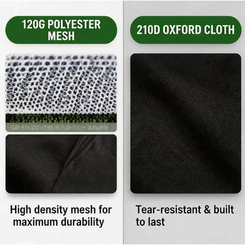 Backyard Golf Practice Net Kit 10x7ft With 3in1 Turf Mat And Carry Bag featuring 120G polyester mesh and 210D oxford cloth.