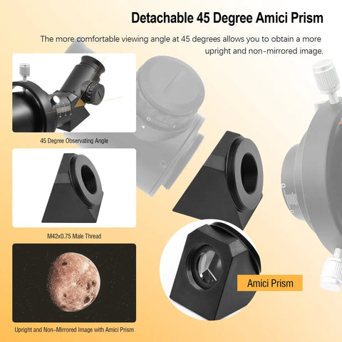 Image showing components of the 10x60 Finder Scope and 45 Degree Guide Scope With Illuminated Reticle Eyepiece For Astro Photography And Travel.