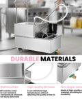 Heavy Duty 55L Commercial Fryer Oil Filter Machine Featuring High Speed 550W Motor And Durable Stainless Steel Build For Kitchen Deep Fryers Three Stage Filtration System Saves Money with visible stainless steel design.