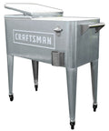 Craftsman Licensed 80-Quart Galvanized Cooler With Wheels, retro metal ice chest with opener and casters