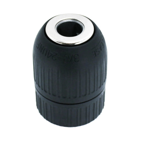 Keyless Drill Press Chuck 3/8 Inch With 24 UNF Mount for 2.0 Mm to 13 Mm Bits, carbide jaw inserts, black oxide finish