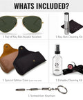 RB3025 Pilot Shape Non Polarized Sunglasses For Men And Women With G15 Green Lens Includes Official Eyewear Kit contents