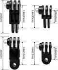 3 Way Adjustable Action Camera Pivot Arm Kit With Long And Short Extensions, Same And Vertical Direction Joints, Polycarbonate Mounts, Includes Four Long And Short Pivot Arms And Four Thumbscrews For Flex Shot Angles. black 2in and 1.4in mounts shown