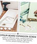 100 Piece Expansion Screw Set For Aircraft Type Drywall Anchors with screws and installation accessories in use