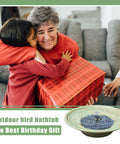 Solar Fountain Bird Bath Bubbler For Outdoor Garden Made Of Metal Water Feature For Patio Decor Sun Powered No Battery Needed Easy Setup Creates Sparkling Water Sprays That Attract Birds with family celebrating a birthday.