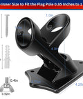 Detailed view of Heavy Duty Aluminum Flag Holder Bracket For House Exterior, adjustable 1 inch mount, fitting pole 0.85 to 1 inch.