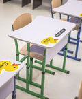 Yellow Rubber Duck Name Tag Stickers 120 Pcs Set For Classroom Decor And School Supplies on student desks