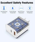 Internal view of 20W USB C Fast Charger Wall Block With 6 Ft Type C To USB C Cable For iPhone 17 16 15 Pro Max Air And iPad Pro Mini