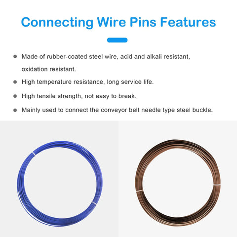 Grippy Rubber Coated Stainless Steel Threading Pins For Conveyor Belts 2.3mm Wire Diameter U2 U3 Compatible coil reels