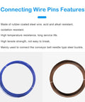 100FT 1.6MM Stainless Steel Conveyor Belt Threading Pins With Durable Rubber Coating For U1 Systems, Hinge Connector Wire Pins in blue and brown rolls.