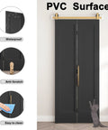 Ridiculously Tough 36 By 84 Inch Vinyl Wrapped Bifold Barn Door For Closet Pantry Laundry Room, PVC surface, waterproof and anti-scratch.