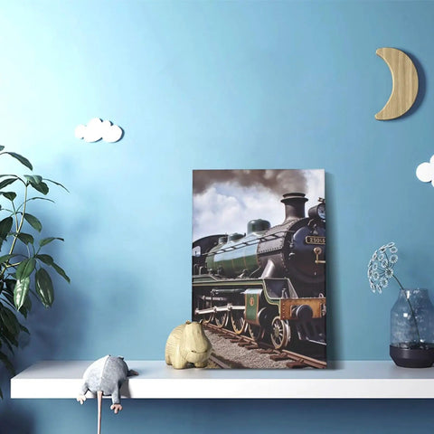 Steam Locomotive Train Wall Art Canvas Print Ready To Hang 12x18 Inch Cotton Canvas Poster For Living Room And Office Decor