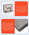 Heavy Duty Stainless Steel Glass Shower Door Hinges 90 Degree Fits 8 To 12mm Glass Quiet Operation Easy Install