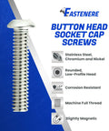 Hella Durable 1/2-13 X 1-1/2 Button Head Socket Cap Screws Crafted From Premium 18-8 Stainless Steel For Knockout Rust Prevention And Heavy Duty Garage Assembly Projects 5 Pack with rounded low-profile head.