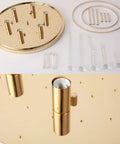 Modern K9 Crystal Gold Flush Mount Chandelier With 6 Lights, 3 Tier Round Ceiling Fixture components in brass gold finish