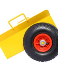 Rock Solid Heavy Duty Slab Cart With 10 Inch Pneumatic Tires And 600 Pound Capacity showing yellow load platform and red wheel.