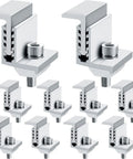 10 Piece Solar Panel End Clamps Set With Z Brackets For PV Mounting System Aluminum Rail Clips