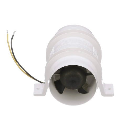 Top Shelf In Line Bilge Blower With Super Slick Five Blade Fan for effective engine bay ventilation in boats.