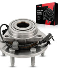 Beefed Up Front Wheel Hub Bearing Assembly With ABS Replacement For 2007 To 2013 Chevrolet Silverado 1500 And 2007 To 2013 GMC Sierra 1500 Plus 2007 To 2014 Tahoe Suburban 1500 And 2007 To 2014 GMC Yukon 6 Lug shown with packaging