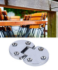 6 pcs zinc alloy flip door hinges 90 degree folding butt hinges shown with table installation and close-up view of hinge