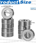 Thirty Pack Of 188 Deep Groove Ball Bearings With 3mm Inner And 8MM Outer Diameter Plus 4MM Width Made From Heavy Duty Carbon Steel Sealed For Dust Protection Perfect For Small Motors And Hobby Projects stacked and displayed in various angles showing size.
