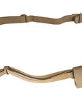 Marine Corps Two Point Sling in coyote brown with 1.25 inch mil spec webbing and ITW Nexus Triglides, shown laid out flat.